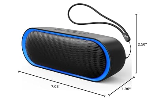 LENRUE Bluetooth Speakers, Waterproof Portable Speakers with TWS, 24 Playtime, Stereo Sound, Wireless for Home Shower Pool Beach Outdoor (Black) 7