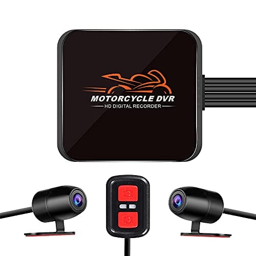 VSYSTO WiFi Motorcycle Dash Cam, 2 Channels 130° Wide Angle Lens Starlight Night Vision Front & Rear HD 1080P Camera Motorbike DVR System, G-Sensor, Loop Recording (Black-D6L)