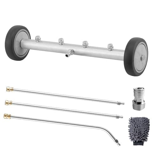 M MINGLE Undercarriage Pressure Washer Attachment, 16 Inch Powerful Under Car Washer with Car Wash Mitt, Low-Clearance Vehicle Compatible, 4000 PSI