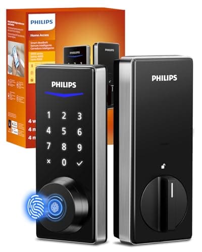 Philips Fingerprint Smart Lock, Keyless Entry Door Lock, Smart Door Locks for Front Door, Keypad Deadbolt, APP Control, 9-Month Long Battery