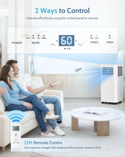 Feelfunn 8,000 BTU Portable Air Conditioner - 3-in-1 Portable AC Unit for Rooms Up to 350 Sq. Ft., with Remote Control, Cooling, Dehumidifier & Fan Modes, AC Unit for Bedroom, Office, Apartment 4