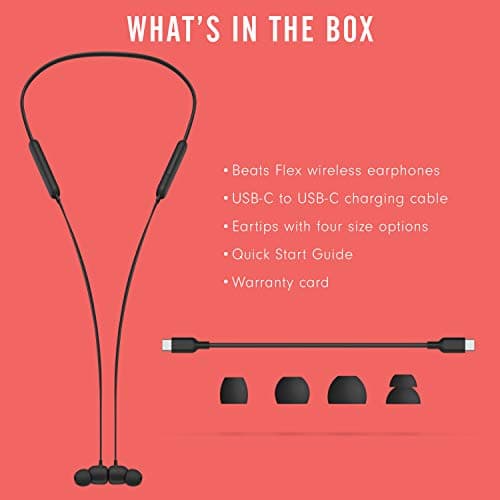 Beats Flex Wireless Earbuds - Apple W1 Headphone Chip, Magnetic Earphones, Class 1 Bluetooth, 12 Hours of Listening Time, Built-in Microphone - Black 6