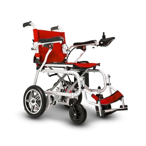 Burch Bike Artemis Pro Lightweight Foldable Electric Wheelchairs for Seniors - 2x250W Power Wheelchair - Travel/User Friendly Electric Wheelchairs for Seniors, Long Range Electric Wheelchair (Red)
