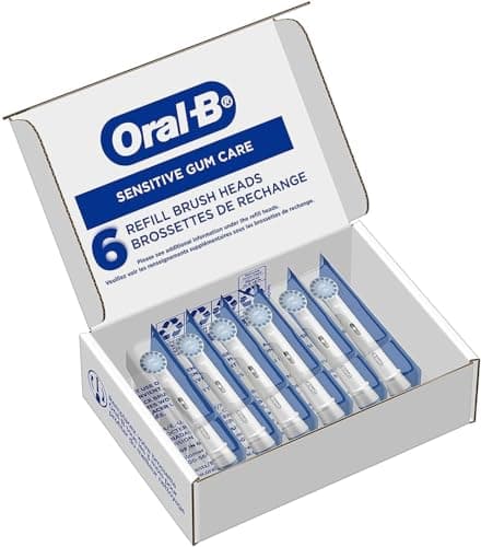 Oral-B Sensitive Gum Care Replacement Brush Heads for an Oral-B Electric Toothbrush, Pack of 6 8