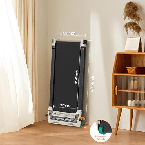 AKLUER Walking Pad with Incline - Dual-Sided 2 in 1 Under Desk Treadmill with Shiatsu Foot Massager, 330LBs Walking Pad Treadmills for Home and Office, LED Display and Remote Control, Black 7