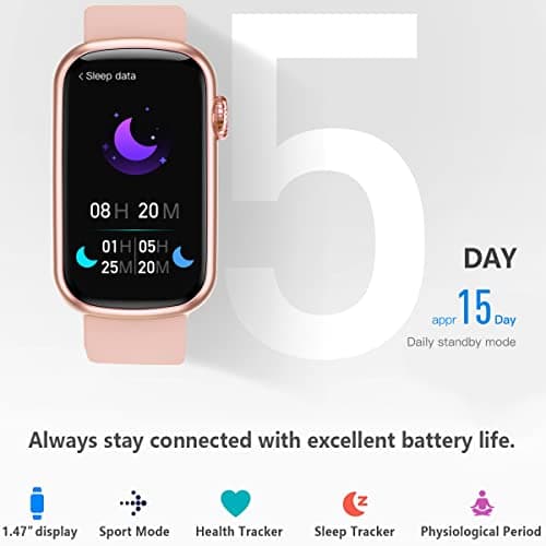 FITVII Slim Fitness Tracker with Blood Oxygen, Blood Pressure, 24/7 Heart Rate and Sleep Tracking, IP68 Waterproof Activity Trackers and Smart Watches with Step Tracker, Pedometer for Women Men 7
