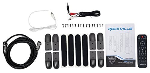 Rockville TM80B Powered Home Theater Tower Speaker System, Black, 800W, 8" Subwoofers, Bluetooth, USB/SD Playback, FM Radio, Remote Control, Karaoke Ready, Perfect for Home Entertainment 8