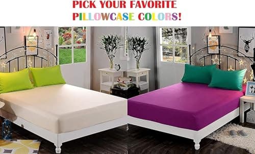 Elegant Comfort 1500 Premium Quality Fitted Sheet Ultra Soft 18-24 Inch Extra Deep Pocket - Single Fitted Sheet for High Mattress - Wrinkle Free with Smart Storage Pockets, Queen, Turquoise 4