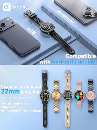 Rmana GPS Smart Watches for Men, 1.39" AMOLED Screen Smartwatch, Bluetooth Call/100+ Sport Modes/GPS/Compass/Heart Rrate/Blood Pressure, Fitness-Tracker, Smartwatch for Android iPhone(Gray& Black) 7