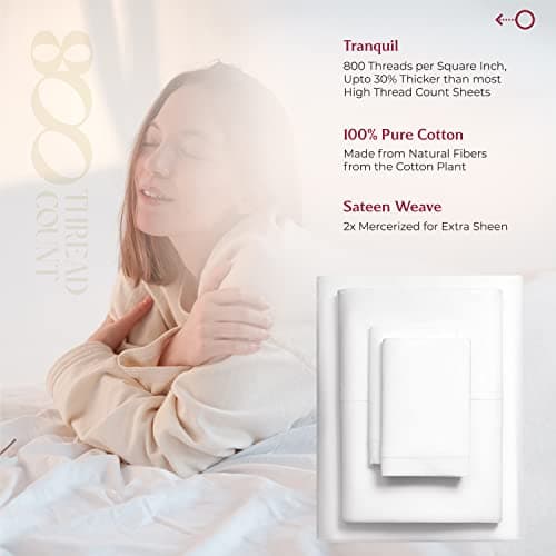 Mayfair Linen Luxury 100% Egyptian Cotton King Fitted Sheet Only - Premium 800 TC Hotel Quality Deep Pocket Cotton Fitted Sheet, Soft, Sateen Weave Bottom Sheet, Fits Mattress up to 18 in - White 5