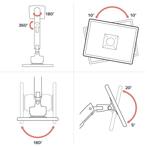 Ergotron - HX VHD Premium Heavy Duty Gaming Monitor Arm, Single Monitor Desk Mount – for 1000R Curved Ultrawide Monitors Up to 57 Inches, 9-14 Inches Depth, VESA 75x75mm or 100x100mm – Matte Black 7