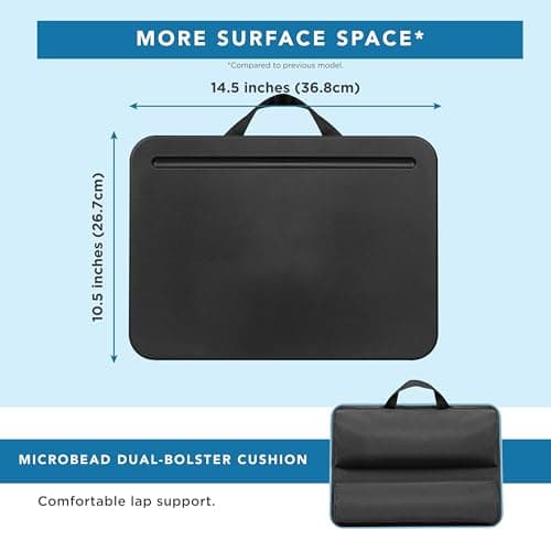 LAPGEAR Compact Lap Desk – Fits Up to 14″ Laptops – Black– Style No. 43108 5