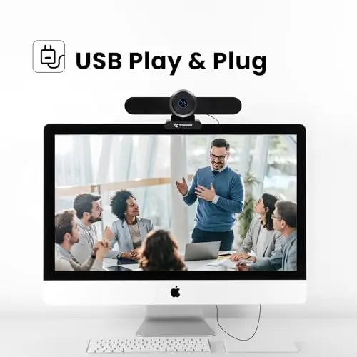 TONGVEO Webcam Conference TV Room Web Camera with Microphone and Speaker 5