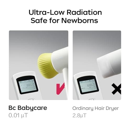 Bc Babycare Gentle Cordless Hair Dryer for Baby and Kids, Quiet Portable Mini Blow Dryer for Infant, Children Hair Dryer, Low Heat/Speed with 4 Model for Hair Diaper and Full Body (Green) 5