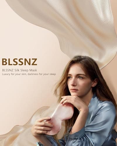 BLSSNZ Silk Sleep Mask for Women - Soft Breathable Organic Natural Mulberry Silk Fabric Blackout Eye Mask for Sleeping with Adjustable Straps No Pressure Eye Mask for Travel Essentials Gifts (Pink) 7