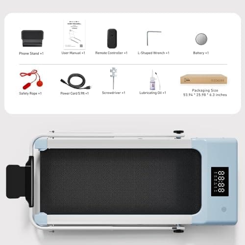 DeerRun Foldable Walking Pad Treadmill for Home & Office, Under Desk Walking Pad Treadmill with 9% Manual Incline and Handlebar, 0.6–7.5 MPH, 300 lb Capacity, App & Remote Control 7