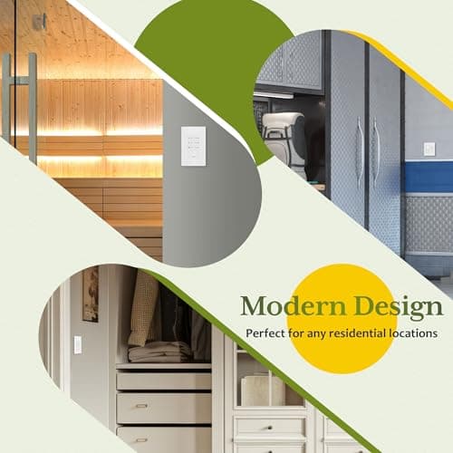 TG 30-Min Countdown Timer Switch for Bathroom Fans and Lights, Neutral Wire Required Wall Switch Timer, 1-5-10-15-20-30 Min, UL Listed, Screwless Wall Plate Included, TS-C30M, White 7