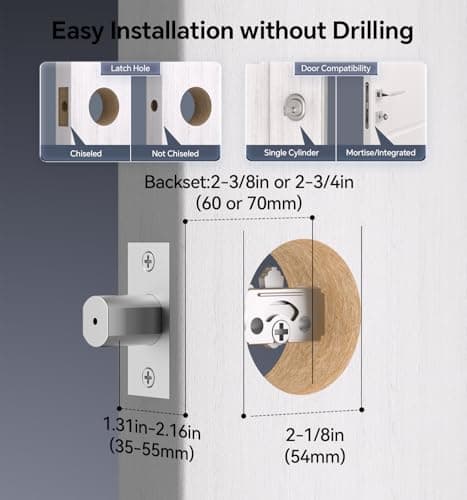 Keyless Entry Door Lock Deadblot with Handle Set, Keypad Door Lock with Handle Smart Door Locks for Front Door with Set, Easy Installation, Auto Locking 6