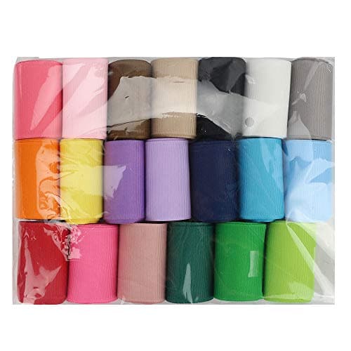 Midi Ribbon 1-1/2 inch Grosgrain Ribbon 20 Solid Color Assortment, 1.5" X 2 Yard Each, Total 40 Yds Per Package, Wide Ribbons Thick Fabric Ribbons for Crafts, Hair Bow Supplies 9