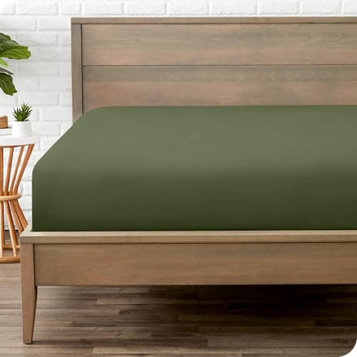 Bare Home Fitted Bottom Sheet Short Queen Size - Premium 1800 Microfiber - Ultra-Soft Hotel Luxury - Deep Pocket - Durable and Long Lasting - Fitted Sheet (Short Queen, Cypress)