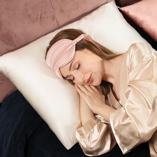 Adubor 100% Silk Pillowcase - Mulberry Silk Pillow Cases, 23 Momme 6A Grade Fibers, Silk Pillow Case for Hair and Skin Health, with Hidden Zipper (Standard 20''×26'', Lvory White, 1PC) 6