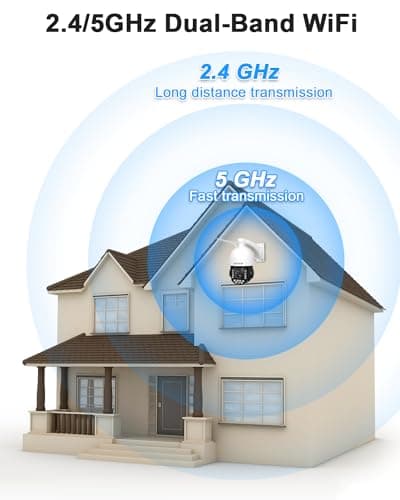 HXVIEW 4K PTZ Security Camera Outdoor with 30X Optical Zoom, 1000FT Night Vision, 8MP 360° WiFi Wireless RTSP IP Camera, Auto Tracking, Person/Vehicle Detection, 2.4/5GHz Wi-Fi, 2-Way Audio 8