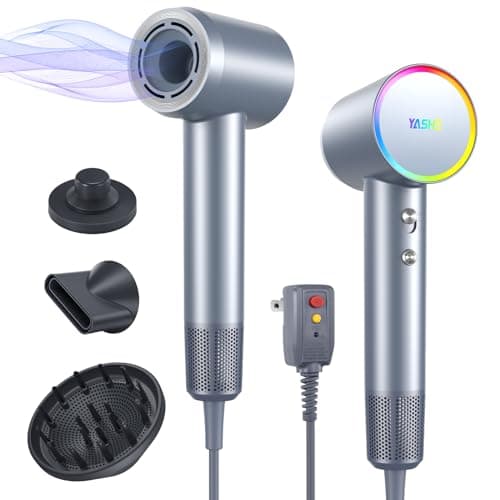 YASHE Hair Dryer, 110,000 RPM Professional Negative Ionic Hair Dryer with Diffuser, 1400W High-Speed Brushless Blow Dryer for Fast Drying, Low Noise for Home and Travel