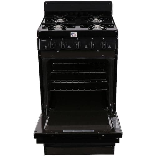 SAK100BP ADA Compliant Black 20 Electronic Spark Gas Range with 2.4 Cu. Ft. Capacity Four Open Burners Lift Up Top 4 Porcelain Backguard and 17 000 BTU Oven Burner For Natural or L.P. Gas 2