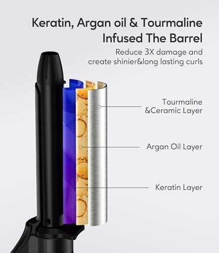 FARERY 1/2 Inch Ceramic Mini Hair Curler with 3 Adjustable Temp, 100-240V Dual Voltage, Travel Curling Iron for Short Hair, Auto-Off, Infused with Keratin & Argan Oil, Include Storage Bag, Black 5