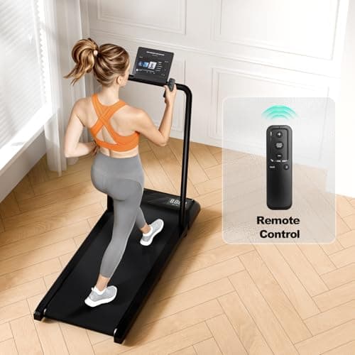 MoonFox Walking Pad Treadmill, 3 in 1 Under Desk Treadmill for Home Office w/2.5HP Motor/4.0MPH/45dB, Walking Pad w/Safety Handle/Remote/LED Display, Portable Treadmills Supports Up to 300lbs, Black 8