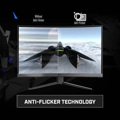 msi G27C4X 27" Curved Gaming Monitor, 1920 x 1080 (FHD), 1ms, 250Hz, FreeSync, HDMI, DisplayPort, Anti-Flicker, Anti-Glare, HDR Ready,Black 5