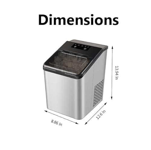 HAILANG Nugget Ice Maker Countertop, Pebble Ice Machine with Chewable Pellet Ice, 34Lbs/24H, Self-Cleaning, Portable Sonic Ice Maker Ready in 6 Mins, for Home/Kitchen/Office(Stainless Steels) 7
