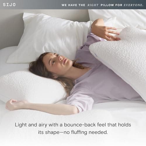 Sijo Cooling Latex Pillow, 100% Talalay Latex, Best Cooling Award Winner by Sleep Foundation, Ultra Soft, Medium Support, Perfect for Back and Stomach Sleepers (King) 6