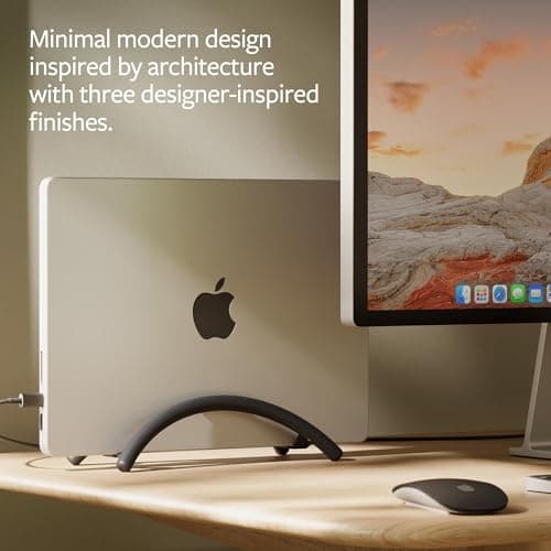 Twelve South BookArc Flex Vertical Laptop Stand – Space-Saving MacBook Stand, Adjustable Holder for Desk, Single Slot Dock for Monitor Display, Non-Slip, Upright Storage, Black 6