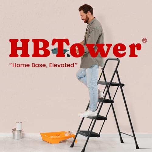 HBTower Step Ladder, Step Stool Foldable for Adults with Wide Anti-Slip Pedal, Lightweight 4 Step Ladders for Home 7