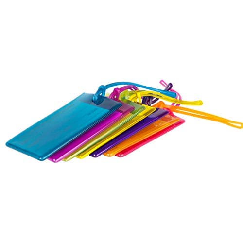 7 Pack TravelMore Luggage Tags for Suitcases, Flexible Silicone Travel ID Identification Labels Set for Bags & Baggage - Multi Color Pack 7