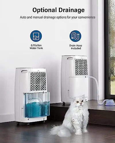 32-Pint Dehumidifier for Basement and Large Room - 2000 Sq. Ft, Quiet Dehumidifier for Large Capacity Room Home Bathroom Basements - Auto Continuous Drain Remove Moisture with Child Lock 5
