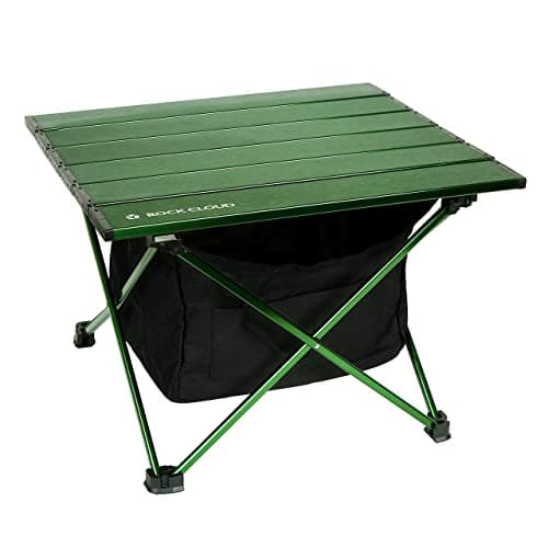 ROCK CLOUD Portable Camping Table Ultralight Aluminum Camp Table with Storage Bag Folding Beach Table for Camping Hiking Backpacking Outdoor Picnic, Green