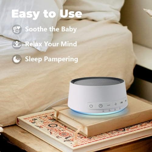 Sound Machine Night Light White Noise Machine with 30 Soothing Sounds 12 Colors Night Light Sleep Machine for Baby Kids Adults Brown Pink Nosie Machine with 32 Volume Levels for Office Home Travel 7