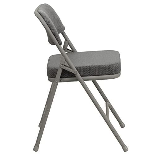 Flash Furniture Hercules Series Metal Folding Chair with Cushioned Seat, Fabric Upholstered Event Chair with 300-lb. Static Weight Capacity, Gray 11