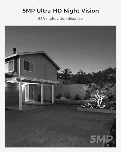 Hiseeu Wireless Security Camera Outdoor, 16CH 5MP WiFi Pro 8-Camera Kit, Wireless Security Camera System, Black Home Safety System, Need Plug-in,Motion, IP66, 3TB Storage, No Monthly Fees 6