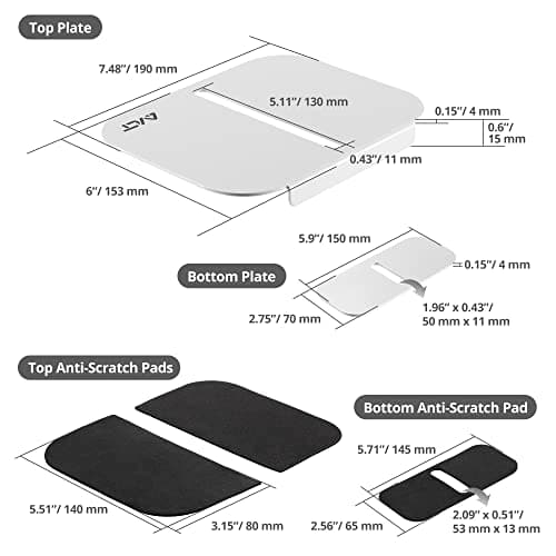 AVLT Adjustable Reinforcement Plate Bracket Mount for Fragile Tabletop - Supports Monitor Stand with C Clamp Or Grommet Installation - White 6