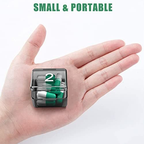 Monthly Pill Organizer Once a Day - 30 Day Pill Organizer Box - Squeeze to Open - Large Compartments Portable Case for Travel, Month Pill Cases Medicine Organizer for Vitamin (Black) 5