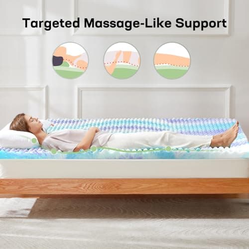 Marsail Queen Size Mattress Topper, 3-inch Egg Crate Memory Foam Mattress Topper, CertiPUR-US Certified 5