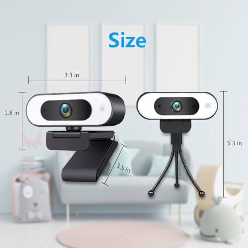 Svcouok 1080P USB Camera for Switch 2/ PC, Ring Light & 3-Level Brightness - Streaming Camera with Built-in Mic, Tripod & Plug&Play for Zoom/Skype/Facetime, PC/Mac/Laptop 8
