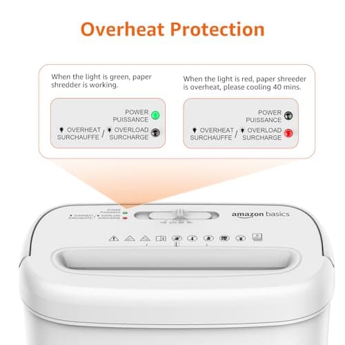 Amazon Basics 8-Sheet Cross Cut Paper and Credit Card Shredder for Security, Heavy Duty, White 5