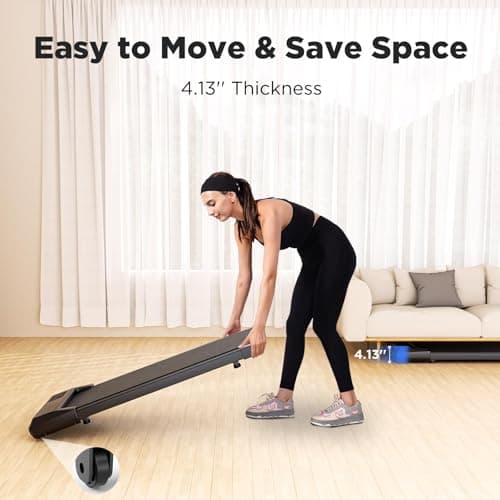 Walking Pad Treadmills, Min Treadmill for Home, App/Remote Control Under Desk Treadmills, Portable Treadmill with LED Display, 2 in 1 Walking Running Machine，265 lb Capacity 5