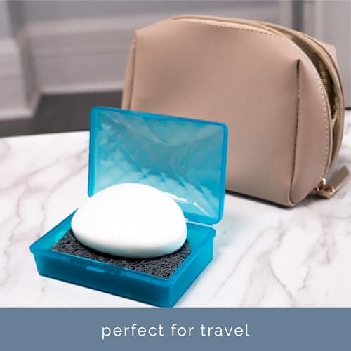 S&T INC. Bar Soap Holder for Kitchen, Bathroom, and Soap Dish, 4 Pack, Dark Grey, 2.9 inches by 4.4 inches 5