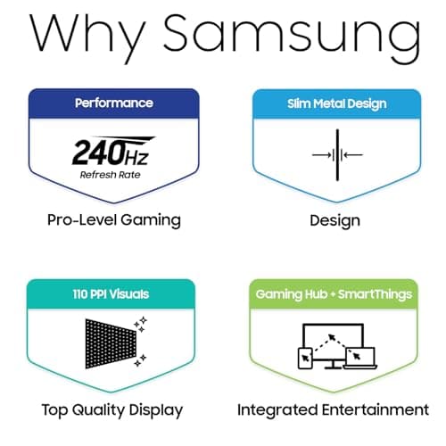 Samsung 49-Inch Odyssey G9 (G95SD) Series QD-OLED G-Sync Compatible Curved Gaming Monitor, 240Hz, 0.03ms, Dual QHD, Glare Free, FreeSync Premium Pro, Ergonomic Stand,LS49DG956SNXGO,2024, 3 Yr Warranty 7