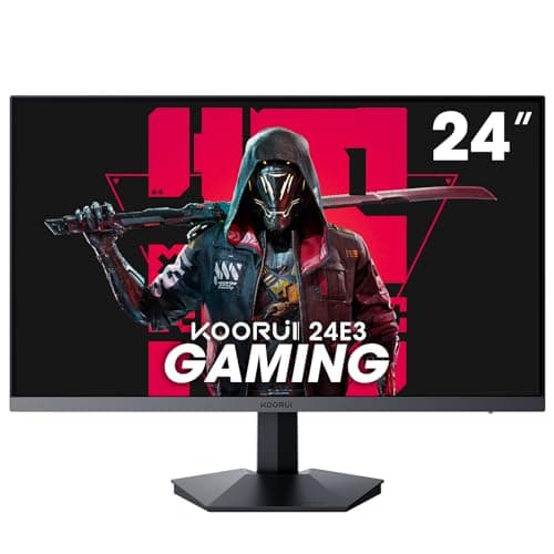 KOORUI Gaming Monitor, 24" Fast IPS Computer Monitor, 165Hz FHD Display, 1ms PC Screen, 99% sRGB Color Gamut, Adaptive Sync, Ultra Slim Frame, VESA Mountable, 24E3